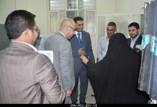 ضمن الزيارات الميدانية لقسم حقوق الانسان تم الاطلاع على المديريات التابعة للدوائر العدلية