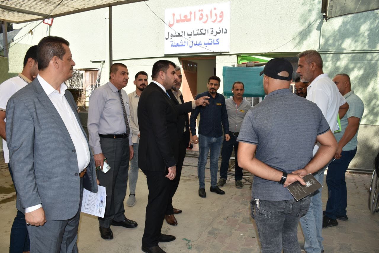 مدير عام دائرة الكتاب العدول يجري زيارة ميدانية الى دائرة كاتب عدل الشعلة