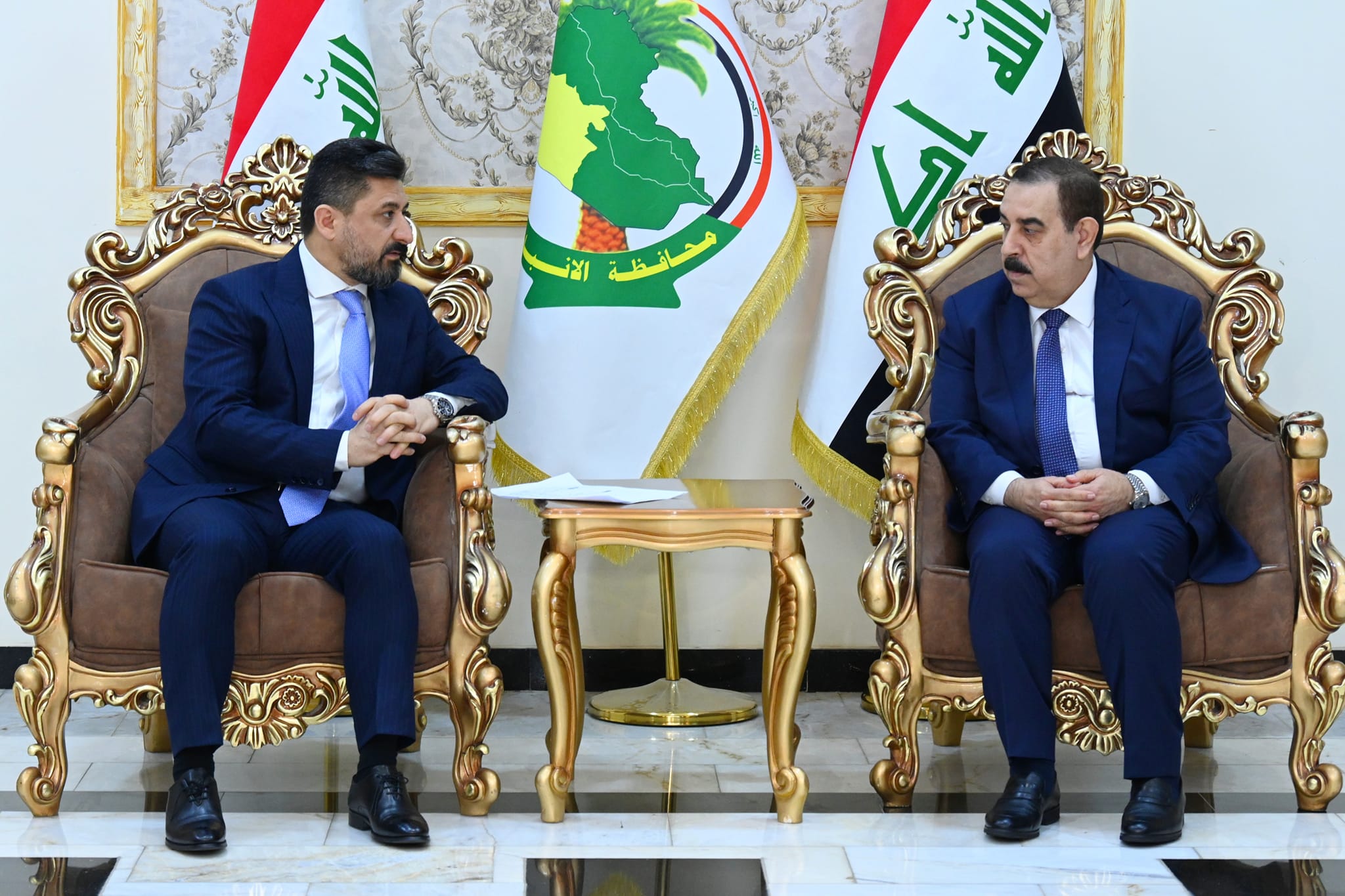 زيارة معالي وزير العدل د. خالد شواني الى محافظة الانبار ويلتقي محافظها السيد علي فرحان الدليمي 