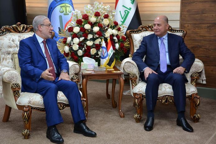 وزير العدل فاروق أمين الشواني يستقبل نائب رئيس مجلس النواب د.بشير حداد والوفد المرافق له