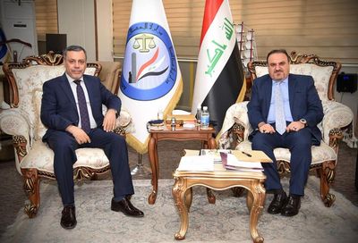 وزير العدل القاضي سالار عبد الستار محمد يستقبل محافظ بغداد الاستاذ محمد جابر عطا