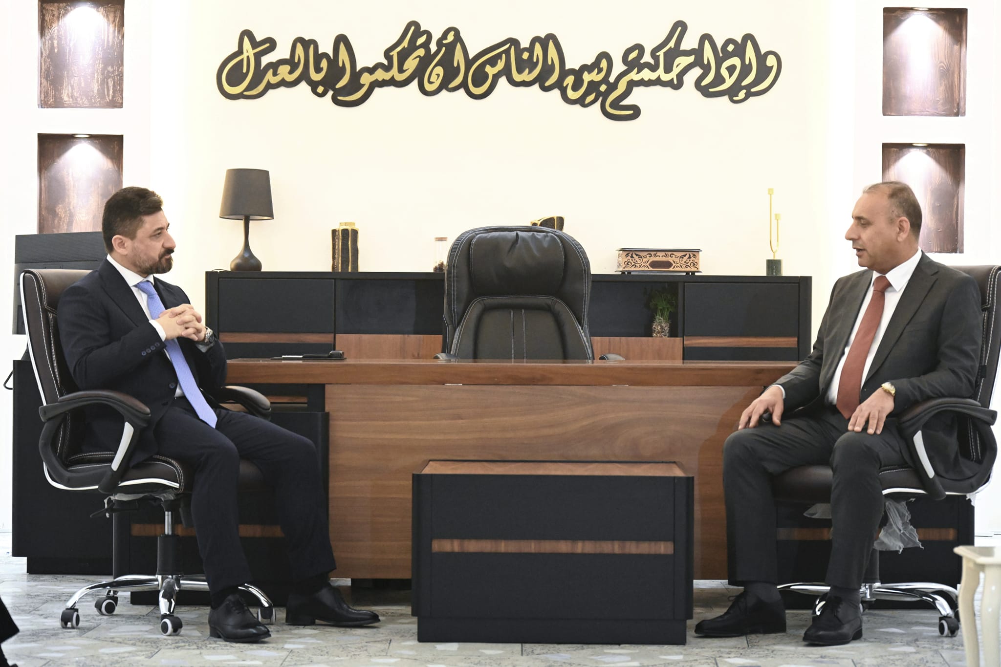 وزير العدل د. خالد شواني يلتقي رئيس محكمة استئناف الأنبار الاتحادية ويؤكد على أهمية التنسيق بين الدوائر العدلية في تنفيذ القرارات الصادرة من المحاكم .