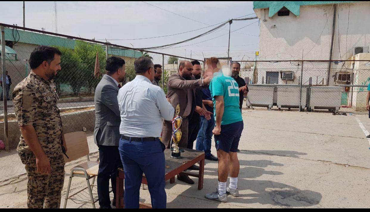 سجن الناصرية للأحكام الخفيفة يقيم بطولة رياضية للنزلاء ضمن فعاليات الدعم النفسي