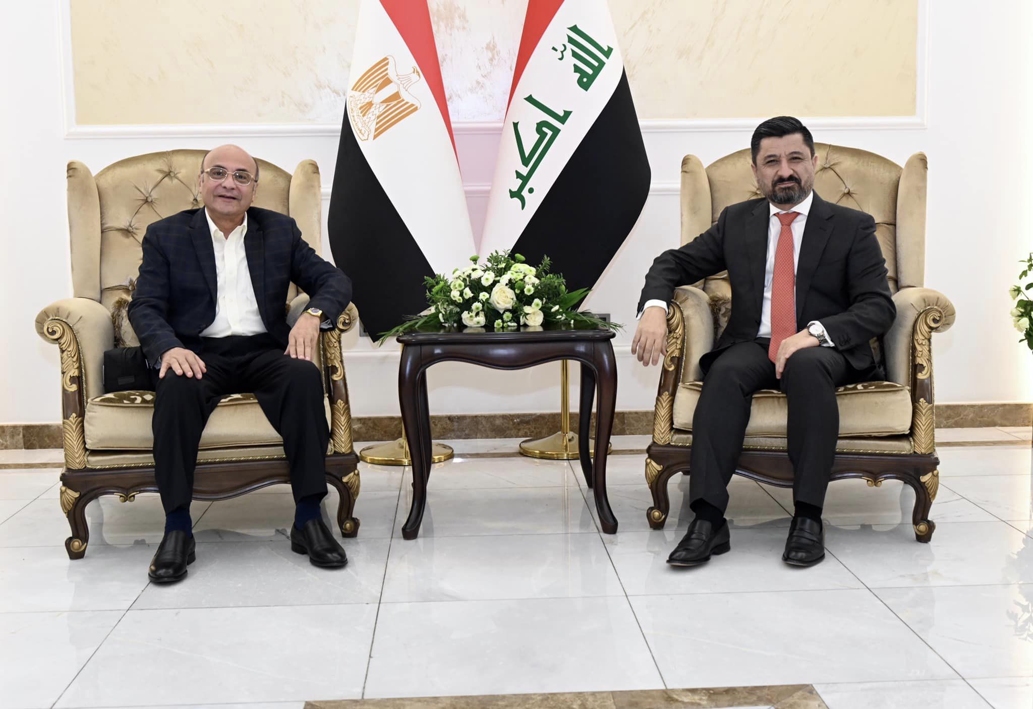 وزير العدل د. خالد شواني يستقبل نظيره المصري السيد المستشار عمر الخطاب في بغداد .