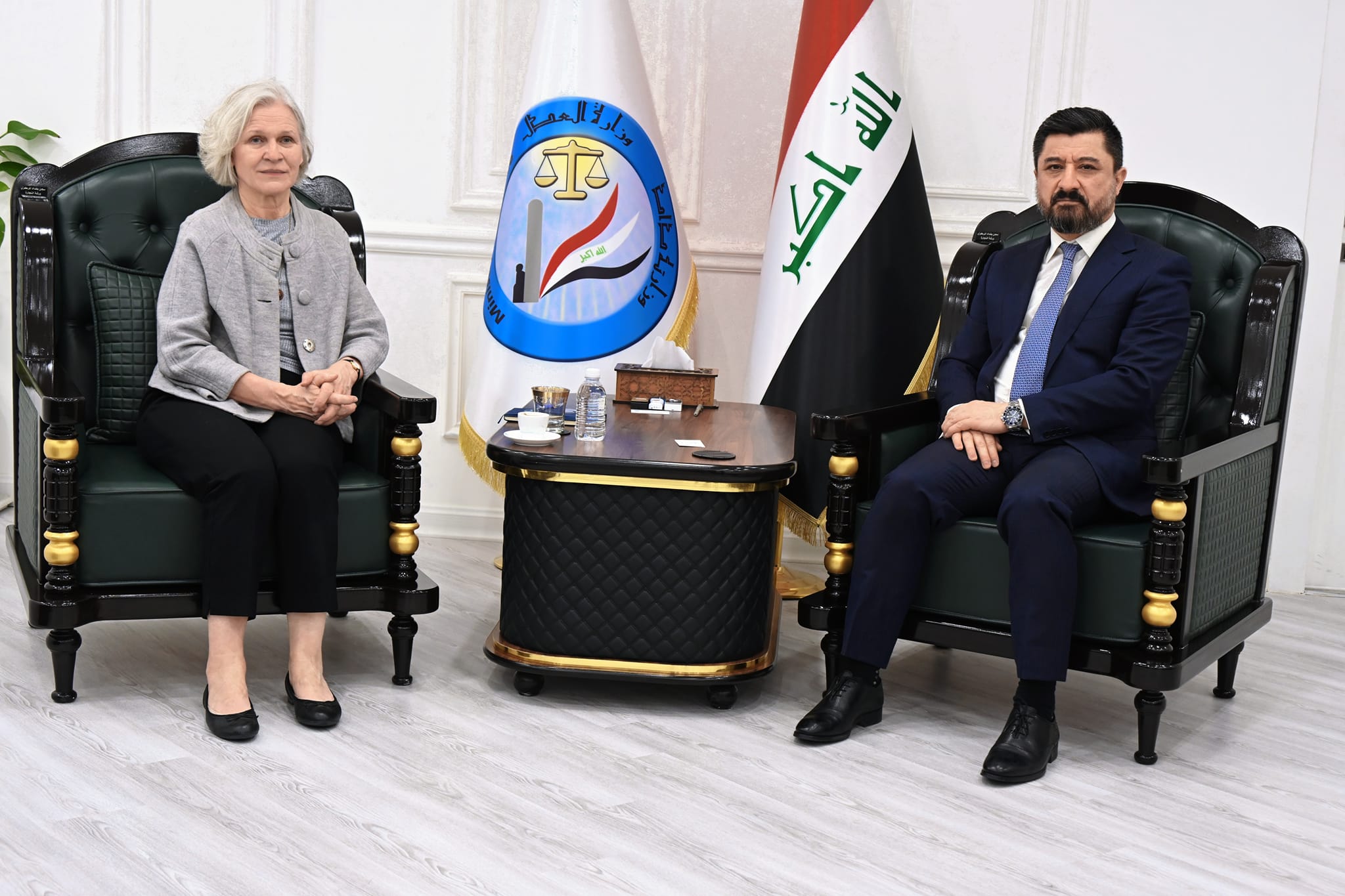 خلال استقباله سفيرة جمهورية فنلندا.. وزير العدل د. خالد شواني الحكومة العراقية ولأول مرة تقوم بتقديم تقريرها ضمن التوصيات الدولية بوقتها المحدد إلى الجهات الأممية المختصة