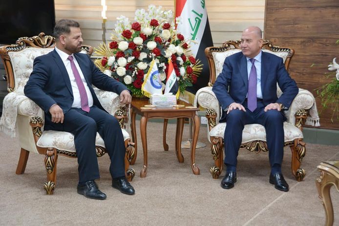 خلال استقباله المهنئين من كتلة سائرون النيابية