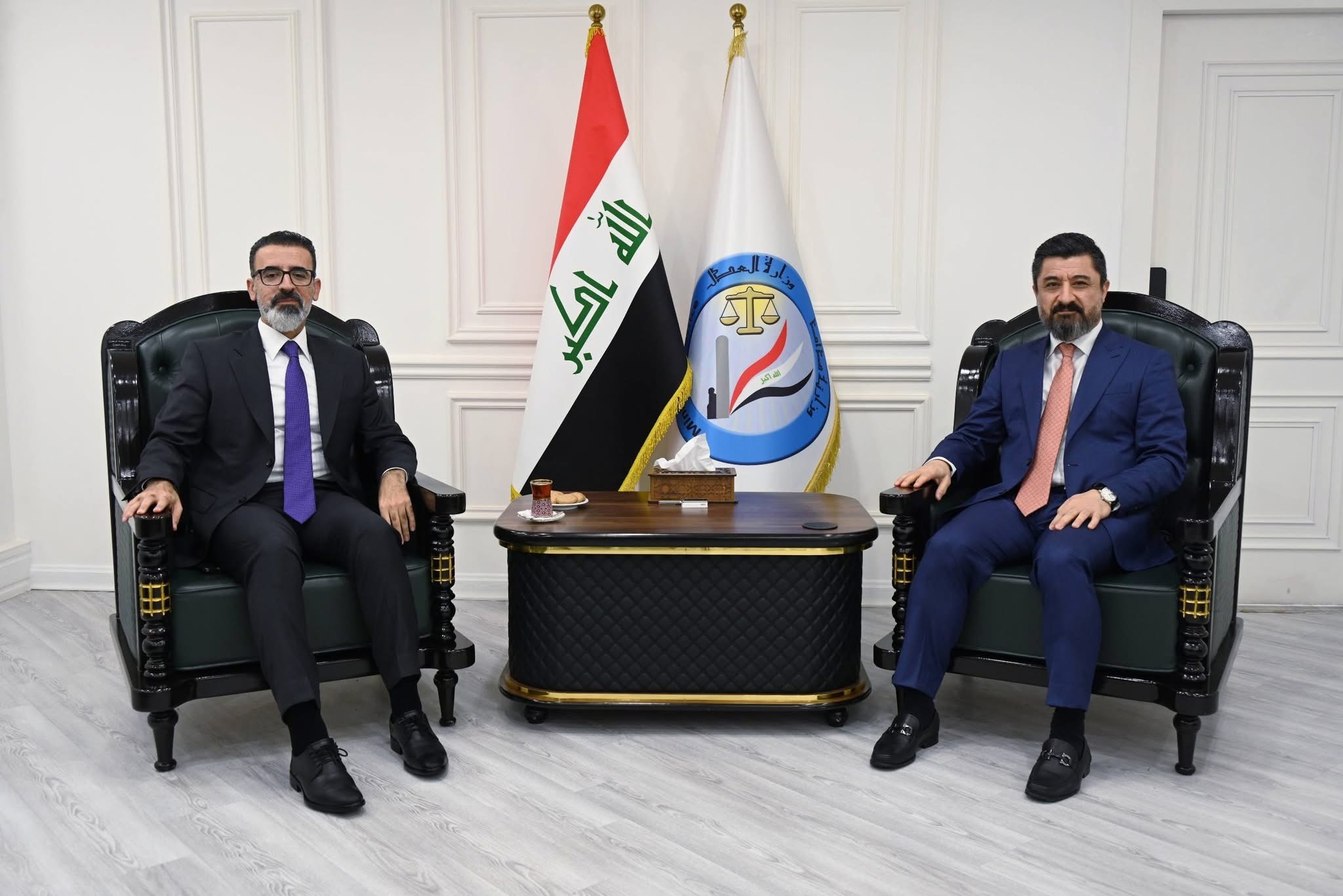 وزير العدل يستقبل محافظ كركوك لبحث التعاون والتنسيق المشترك لتطوير عمل الدوائر العدلية في المحافظة